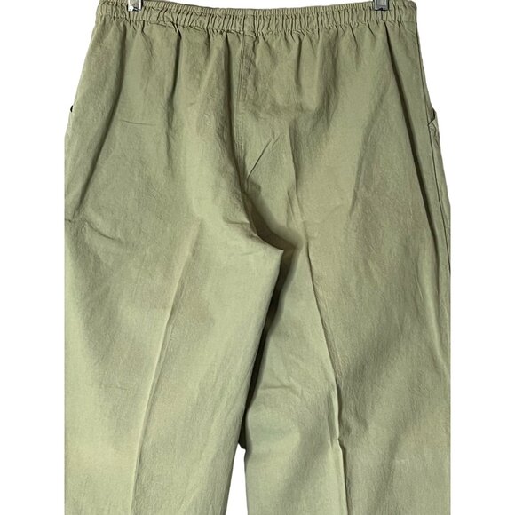 Erika Women's Drawstring Cotton Pants Olive Green Size 5 Wide Leg Cotton - Picture 8 of 11